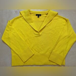 Banana Republic Women’s Sailor Sweater Sz Small Organic Cotton Yellow V neck